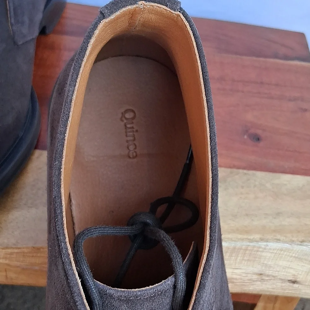 Quince Heritage Suede Chukka Boots Brunette 11 Leather